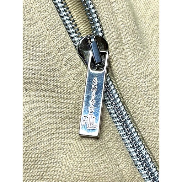 Ralph Lauren Womens Jacket L L-RL Track Athletic Crest Varsity Beige Preppy Y2K - Picture 8 of 12